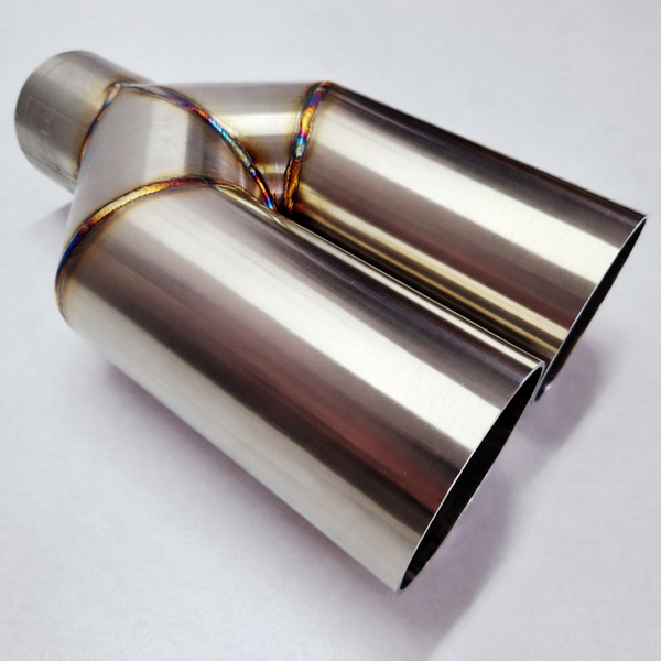 Podwójna końcówka wydechu Y-Pipe INOX 2x80 mm prosta ze stali nierdzewnej