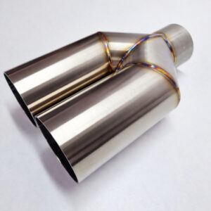 Podwójna końcówka wydechu Y-Pipe INOX 2x80 mm prosta ze stali nierdzewnej