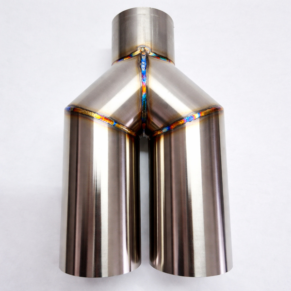 Podwójna końcówka wydechu Y-Pipe INOX 2x80 mm prosta ze stali nierdzewnej
