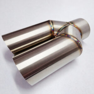 Podwójna końcówka wydechu Y-pipe 2x63,5 mm inox ścięta stal nierdzewna