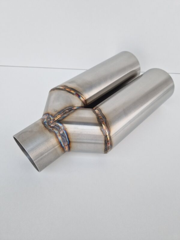 Podwójna końcówka wydechu Y-PIPE 2,75" (70mm) prosta (4)