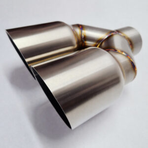 Podwójna końcówka wydechu Y-Pipe INOX 2x3,5 cala 2x90 mm ścięta