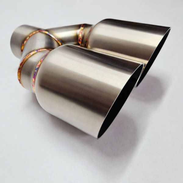 Podwójna końcówka wydechu Y-Pipe INOX 2x3,5 cala 2x90 mm ścięta