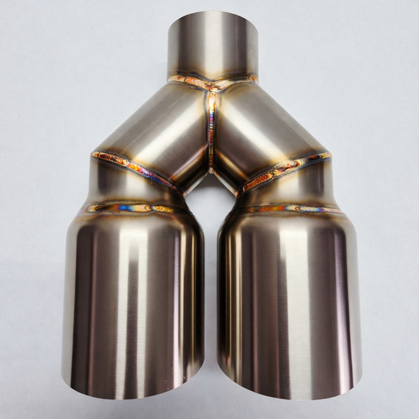 Podwójna końcówka wydechu Y-Pipe INOX 2x3,5 cala 2x90 mm ścięta