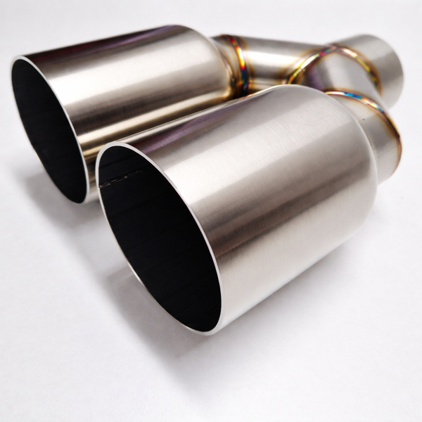 Podwójna końcówka wydechu Y-Pipe INOX 2x4 cala 2x101 mm prosta