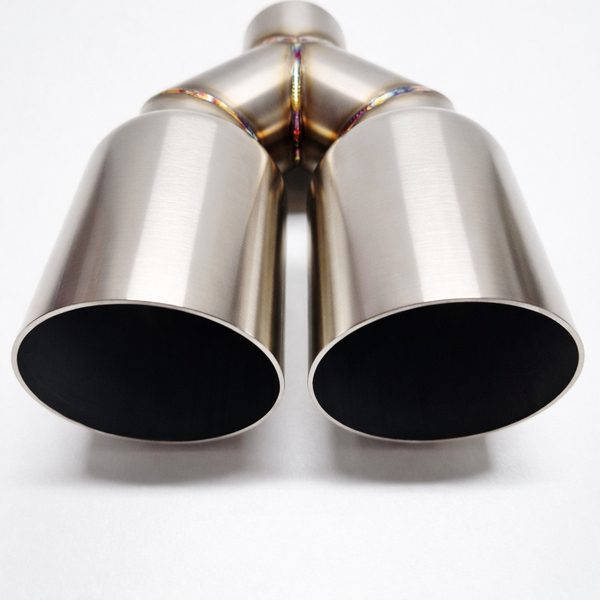 Podwójna końcówka wydechu Y-Pipe INOX 2x3,5 cala 2x90 mm prosta